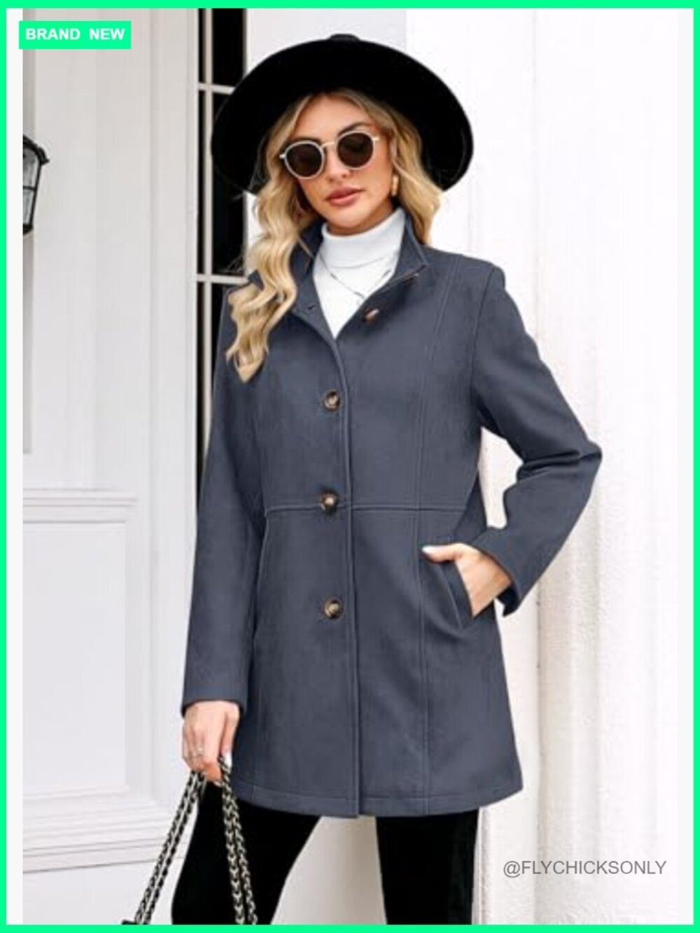 Women's Suede Leather Coat Stand Collar Single Breasted Overcoat Mid Length - Picture 4 of 6